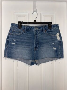 Old Navy Nwt Women's Denim Jean Shorts High Rise OG Straight Size 10 Button Fly